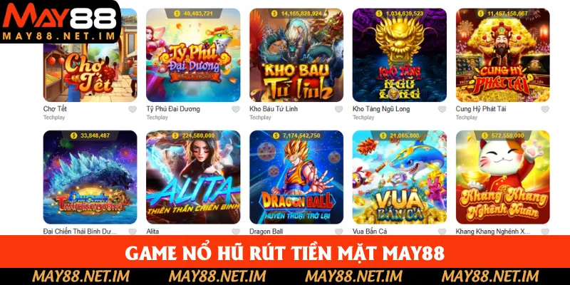 Game Nổ Hũ Rút Tiền Mặt May88 Đặc Sắc, Nhiều Tùy Chọn