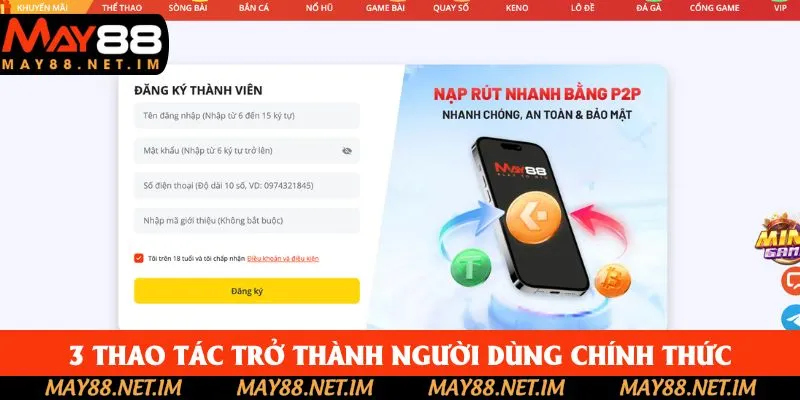 3 thao tác trở thành người dùng chính thức, hợp lệ