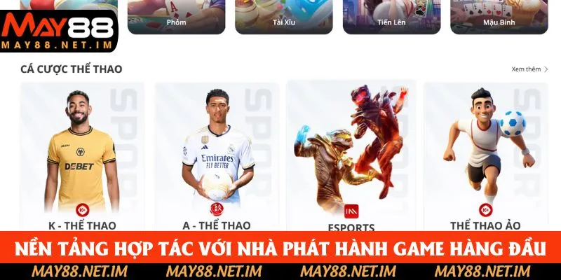 Nền tảng hợp tác với các nhà phát hành game hàng đầu thị trường